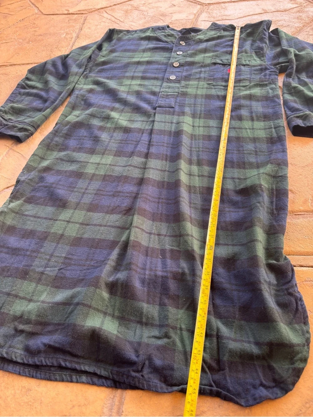 Polo Ralph Lauren Men’s Black Watch Plaid Cotton Nightshirt Size L